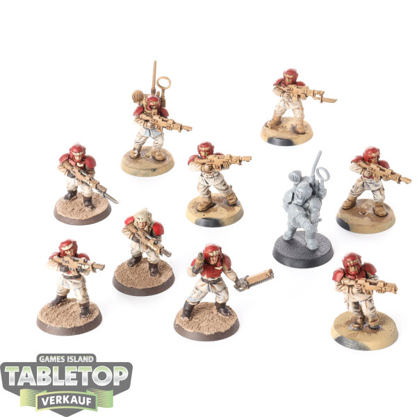 Astra Militarum - 10x Cadian Shock Troops klassisch - teilweise bemalt