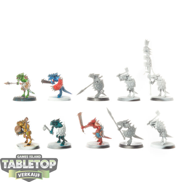 Seraphon - 10x Saurus Warriors - klassisch - teilweise bemalt
