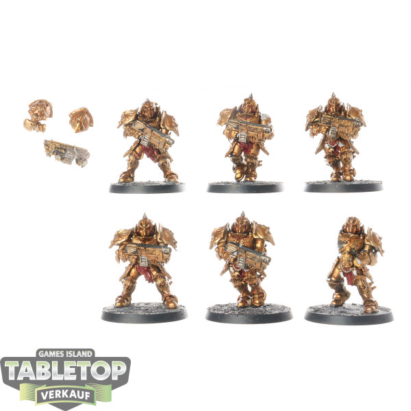 Adeptus Custodes - 6 x Custodian Guard Squad with Legio Custodes Sagittarum Upgrade - bemalt