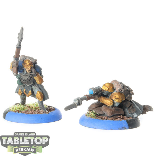 Cygnar - 2 Trencher Infantry Officer & Sniper - bemalt