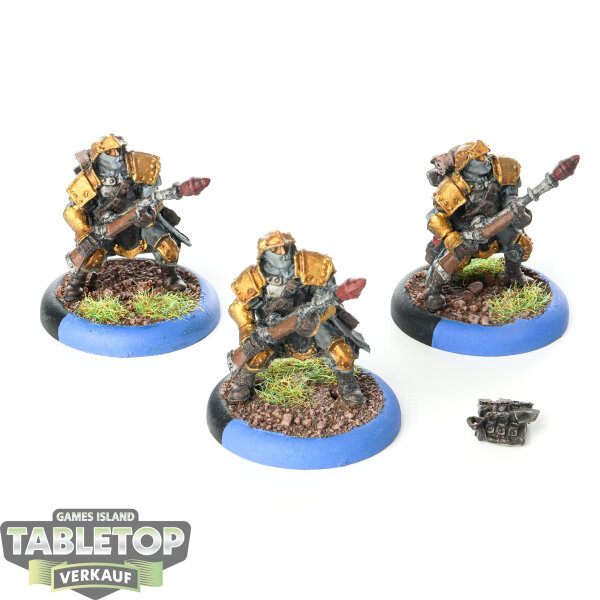 Cygnar - 3 Trencher Infantry - bemalt
