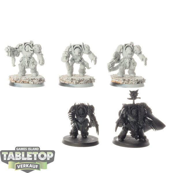 Space Wolves - 5x Wolf Guard Terminators - klassisch - grundiert