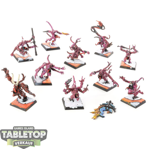 Daemons of Chaos - 10 x Pink Horrors - teilweise bemalt