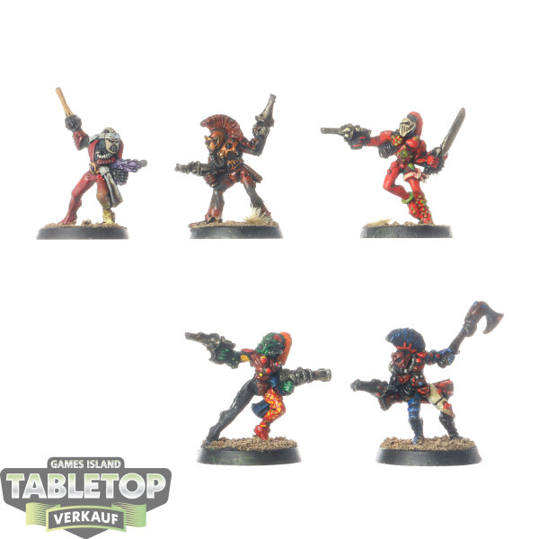 Aeldari - 5 Harlequin Troupe classic - bemalt