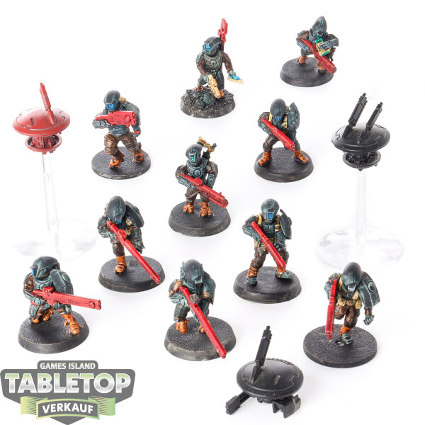 Tau Empire - 10x Fire Warriors Strike Team - bemalt