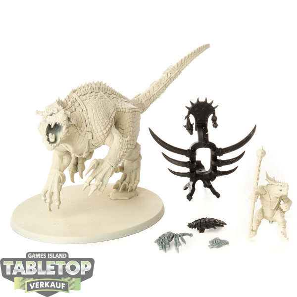 Seraphon - Saurus Scar-Veteran on Carnosaur - grundiert