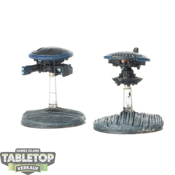 Tau Empire - 2 Tactical Drones - bemalt