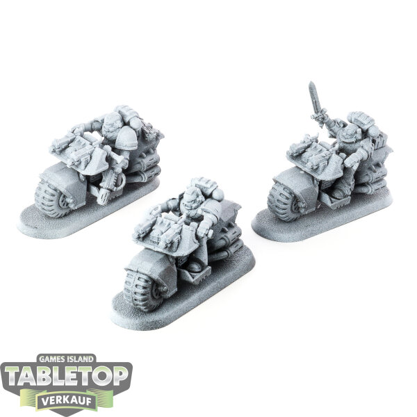 Dark Angels - 3x Ravenwing Bike Squadron - teilweise bemalt