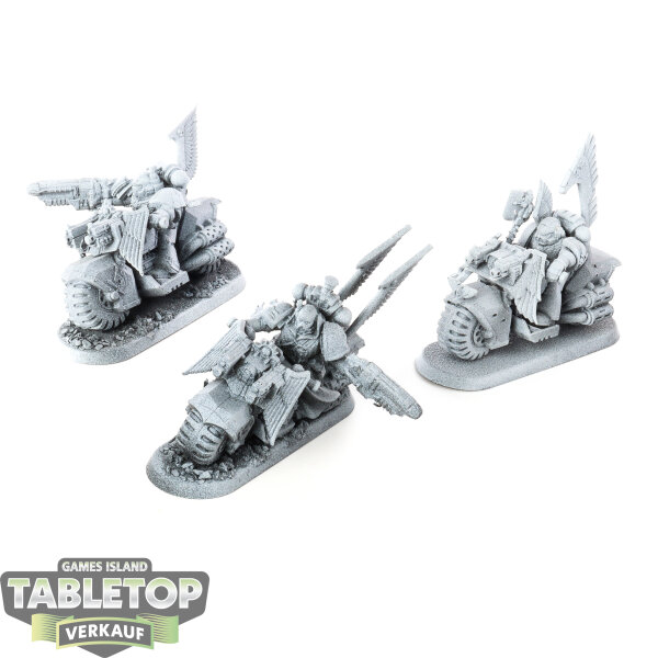 Dark Angels - 3x Ravenwing Black Knights - teilweise bemalt