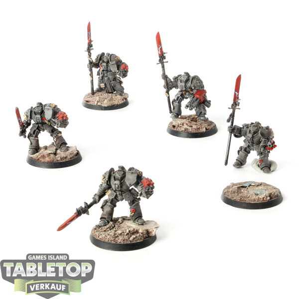 Grey Knights - 5x Grey Knights Terminator Squad - bemalt