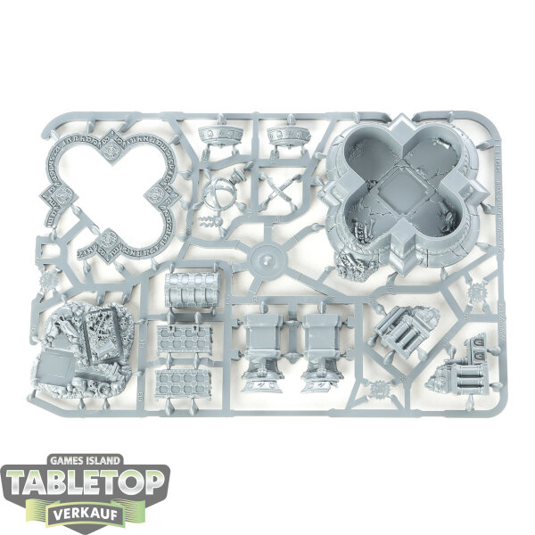 Gelände - Azyrite Fountain & Treasure Chest - Shattered Plaza - im Gussrahmen
