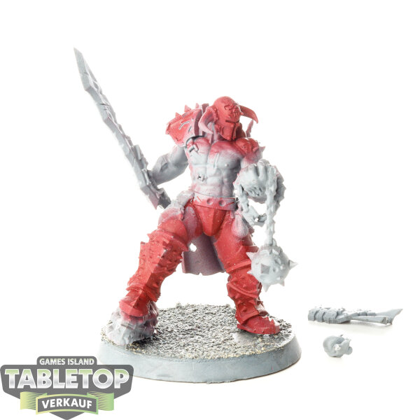 Blades of Khorne - Slaughterpriest with Hackblade and Wrath-hammer - teilweise bemalt