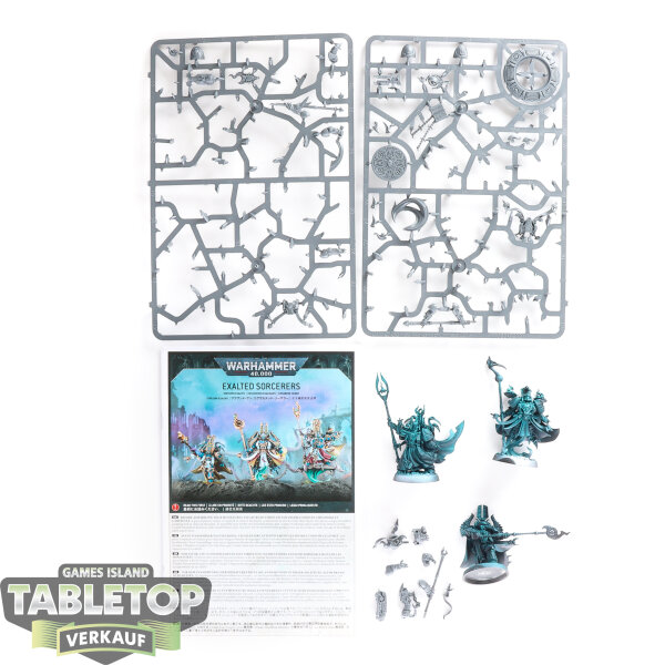 Thousand Sons - 3 x Exalted Sorcerers - teilweise bemalt