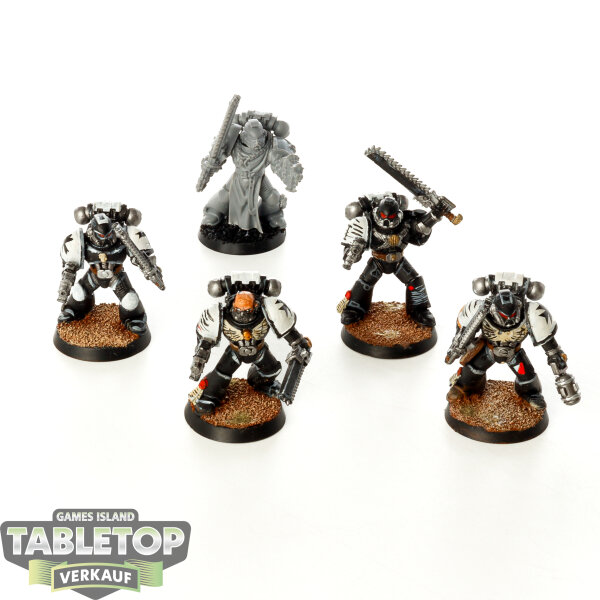 Black Templars - 5x Tactical Squad klassisch - teilweise bemalt