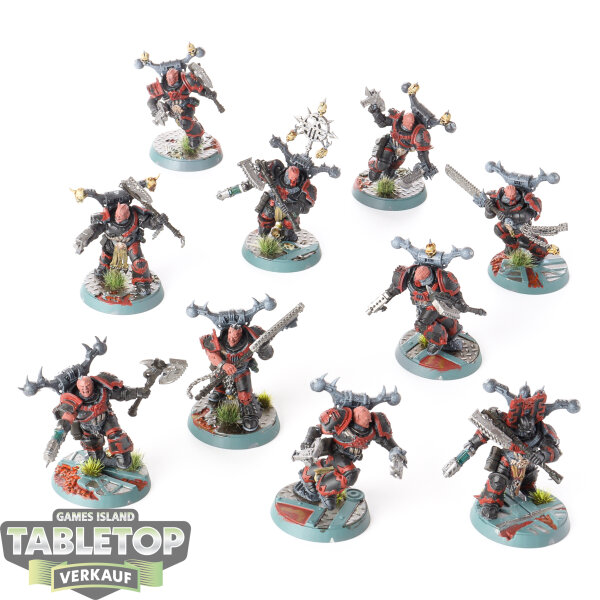 World Eaters - 10 Khorne Berzerkers - teilweise bemalt