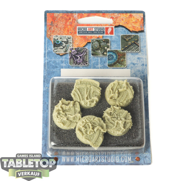 Bases - 5x Dark Temple Bases, Round 25mm - Originalverpackt / Neu