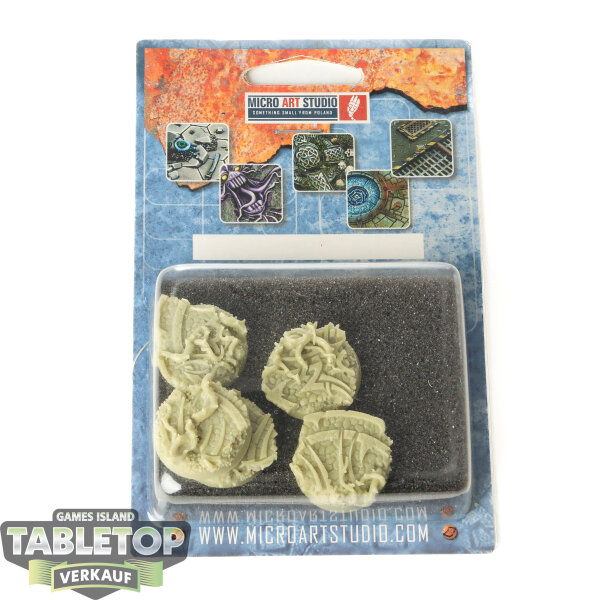 Bases - 5x Dark Temple Bases, Round 25mm - Originalverpackt / Neu