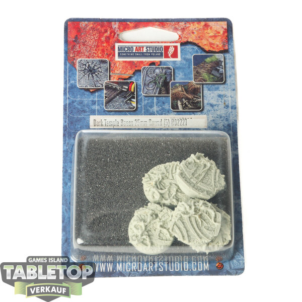 Bases - 5x Dark Temple Bases, Round 25mm - Originalverpackt / Neu