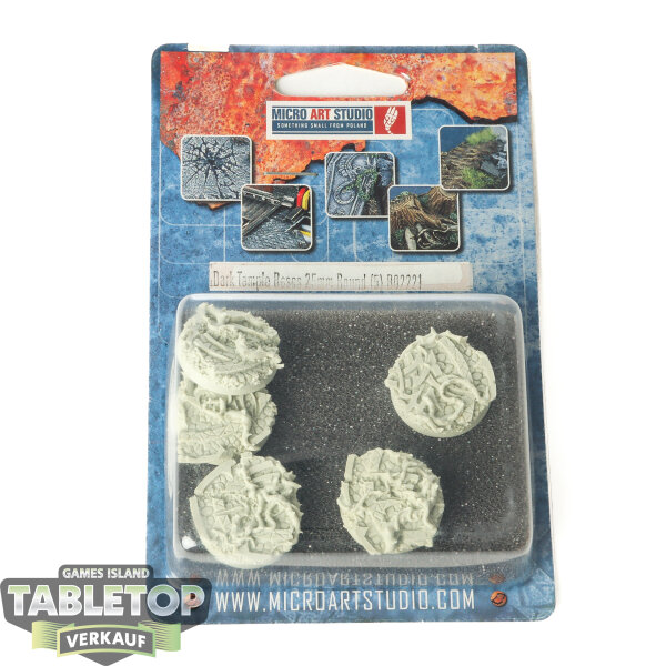 Bases - 5x Dark Temple Bases, Round 25mm - Originalverpackt / Neu