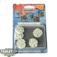 Bases - 5x Dark Temple Bases, Round 25mm -...