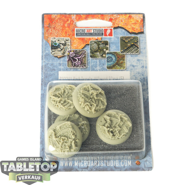 Bases - 5x Dark Temple Bases, WRound 30mm - Originalverpackt / Neu