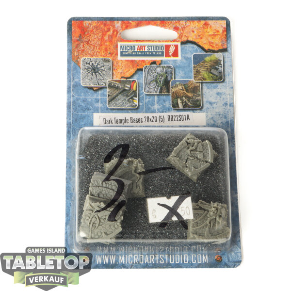Bases - 5x Dark Temple Bases, 20x20mm - Originalverpackt / Neu