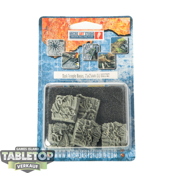 Bases - 5x Dark Temple Bases, 25x25mm - Originalverpackt / Neu