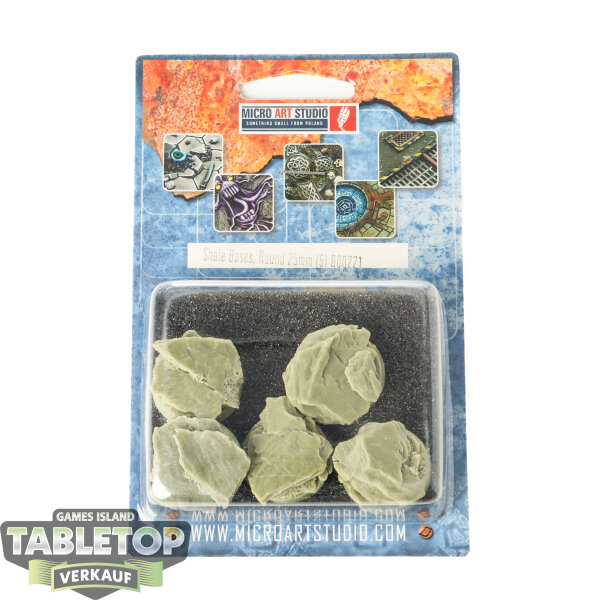 Bases - 5x Shale Bases, Round 25mm - Originalverpackt / Neu