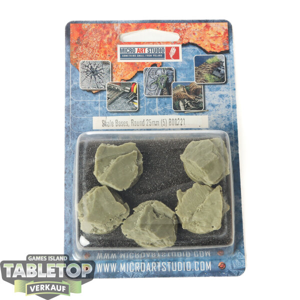 Bases - 5x Shale Bases, Round 25mm - Originalverpackt / Neu