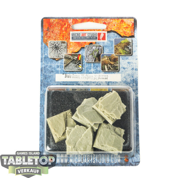 Bases - 5x Shale Bases 25x25mm - Originalverpackt / Neu