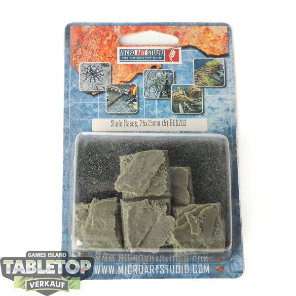 Bases - 5x Shale Bases 25x25mm - Originalverpackt / Neu