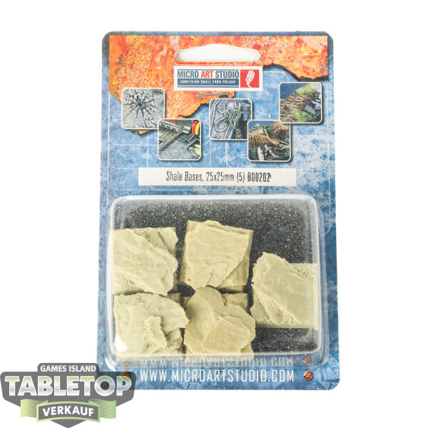 Bases - 5x Shale Bases 25x25mm - Originalverpackt / Neu