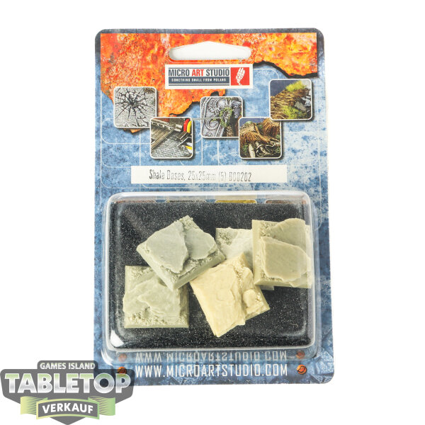 Bases - 5x Shale Bases 25x25mm - Originalverpackt / Neu