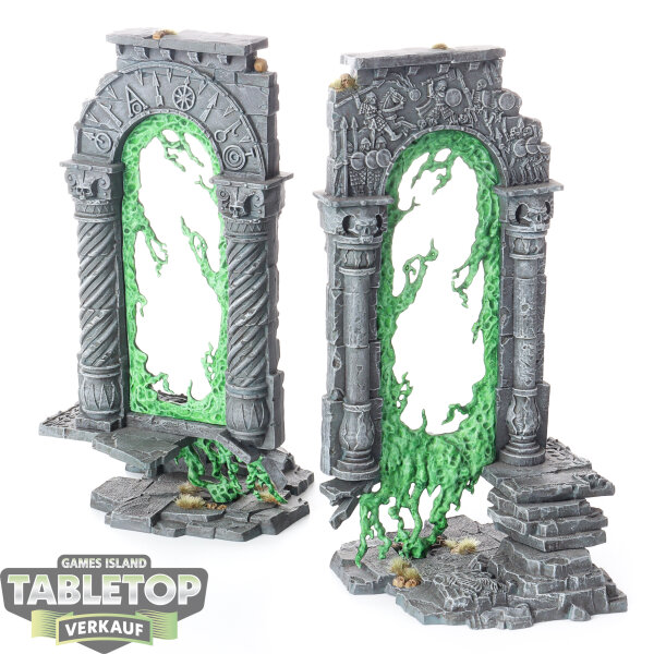 Gelände - Age of Sigmar: 2x Baleful Realmgates - bemalt