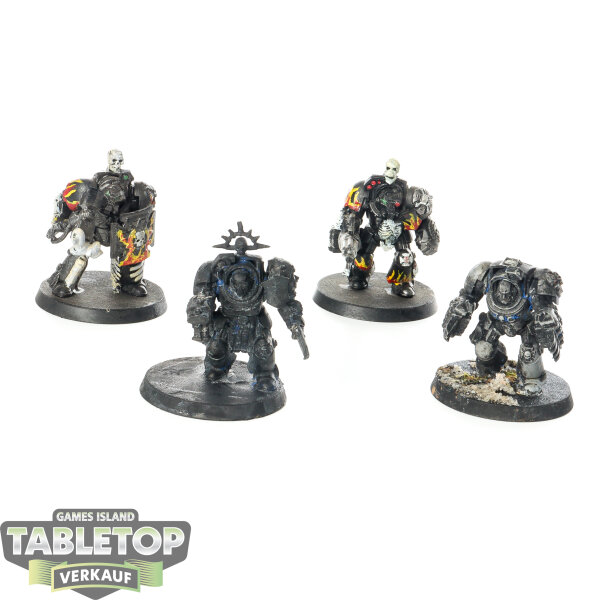 Space Marines - 4x Legion of the Damned Terminator Squad klassisch - teilweise bemalt