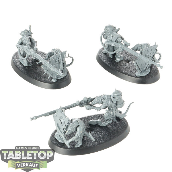 Skaven - 3 Warplock Jezzails - unbemalt