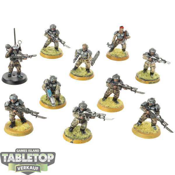 Astra Militarum - 10 Cadian Shock Troops classic - bemalt