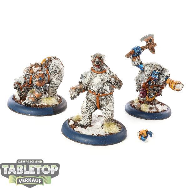 Trollbloods - Northkin Bear Handler & Battle Bears - bemalt
