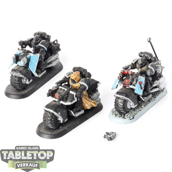 Dark Angels - 3 Ravenwing Bike Squadron - teilweise bemalt