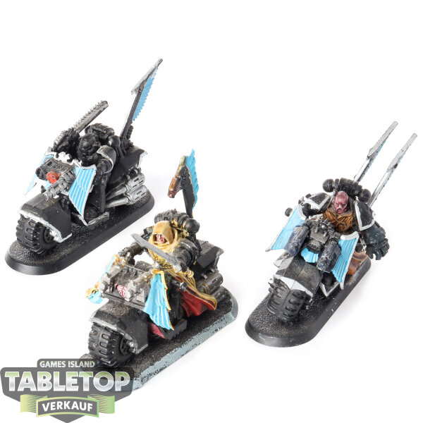 Dark Angels - 3 Ravenwing Bike Squadron - teilweise bemalt