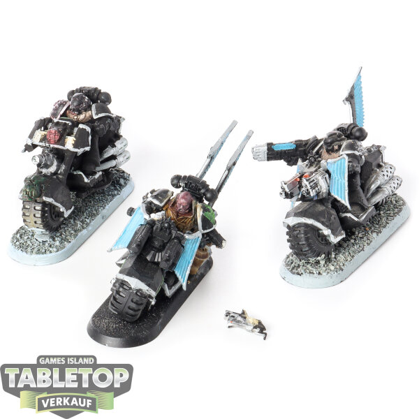 Dark Angels - 3 Ravenwing Bike Squadron - teilweise bemalt