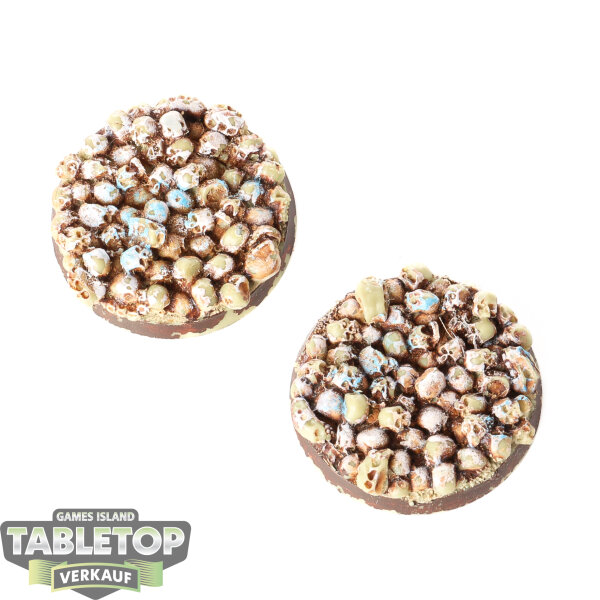 Bases - 2 Skulls Bases, Round 40mm - bemalt