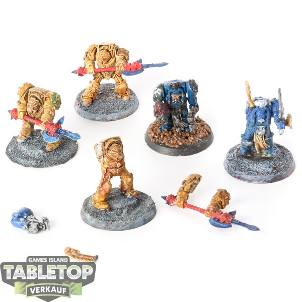 Dark Angels - 5 Deathwing Terminator Squad klassisch - teilweise bemalt