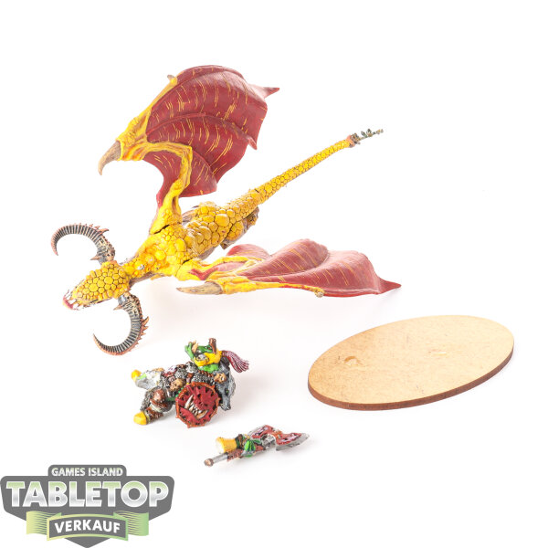 Orc & Goblin Tribes - Orc Warboss on Wyvern - bemalt