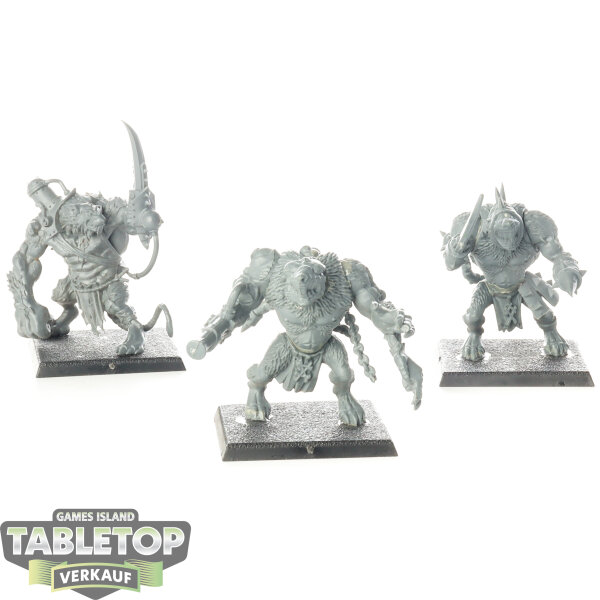 Skaven - 3 Rat Ogors klassisch - unbemalt