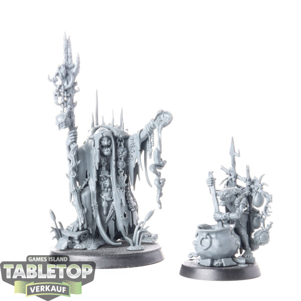 Orruk Warclans - Swampcalla Shaman with Pot-grot - unbemalt