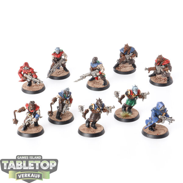 Chaos Space Marines - 10 Chaos Cultists - bemalt