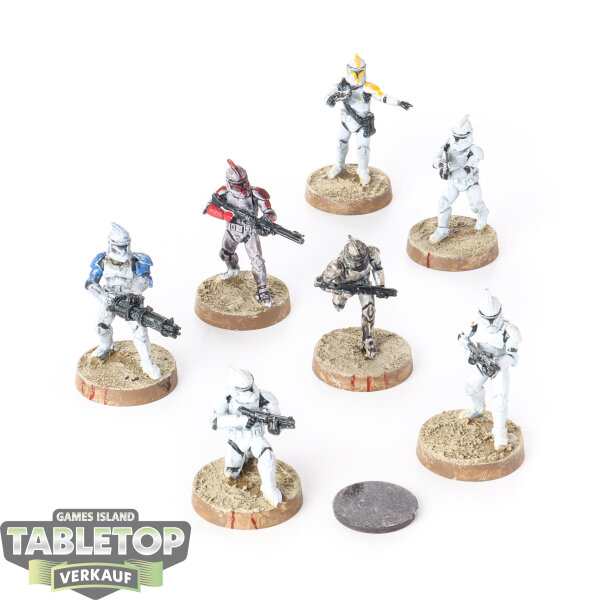 Galaktische Republik - 7 Phase I Clone Troopers - bemalt