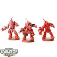 Tau Empire - 3x Stealth Battlesuits - teilweise bemalt
