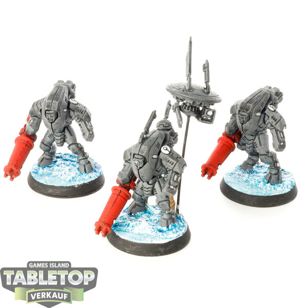 Tau Empire - 3x Stealth Battlesuits - bemalt